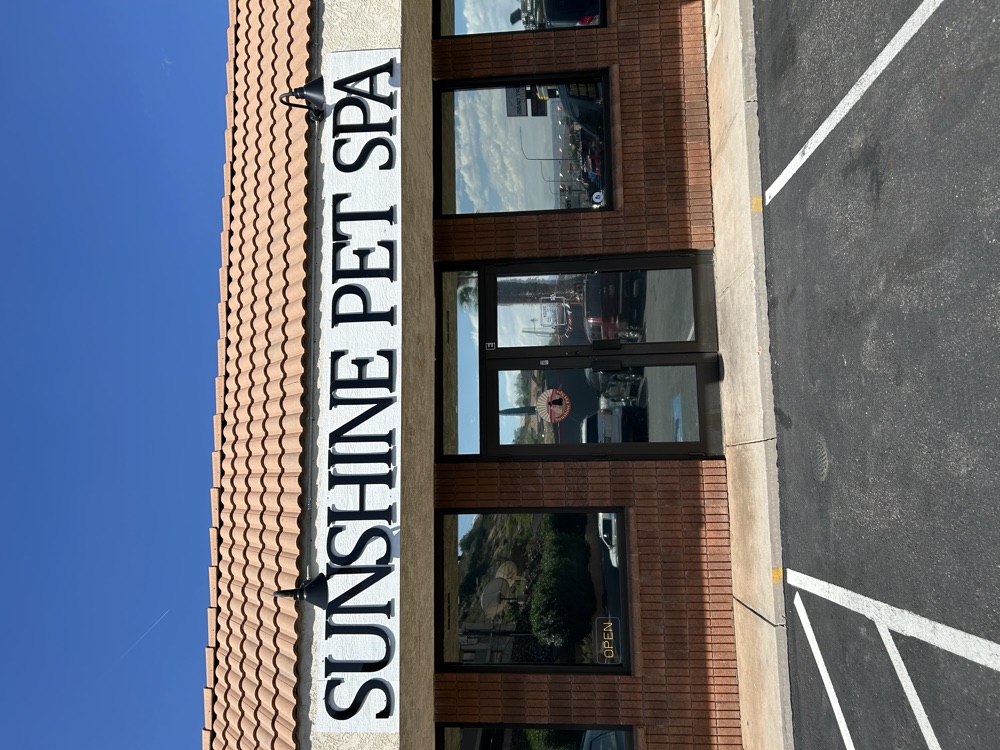 Sunshine Pet Spa storefront with freshly tinted windows in St. George